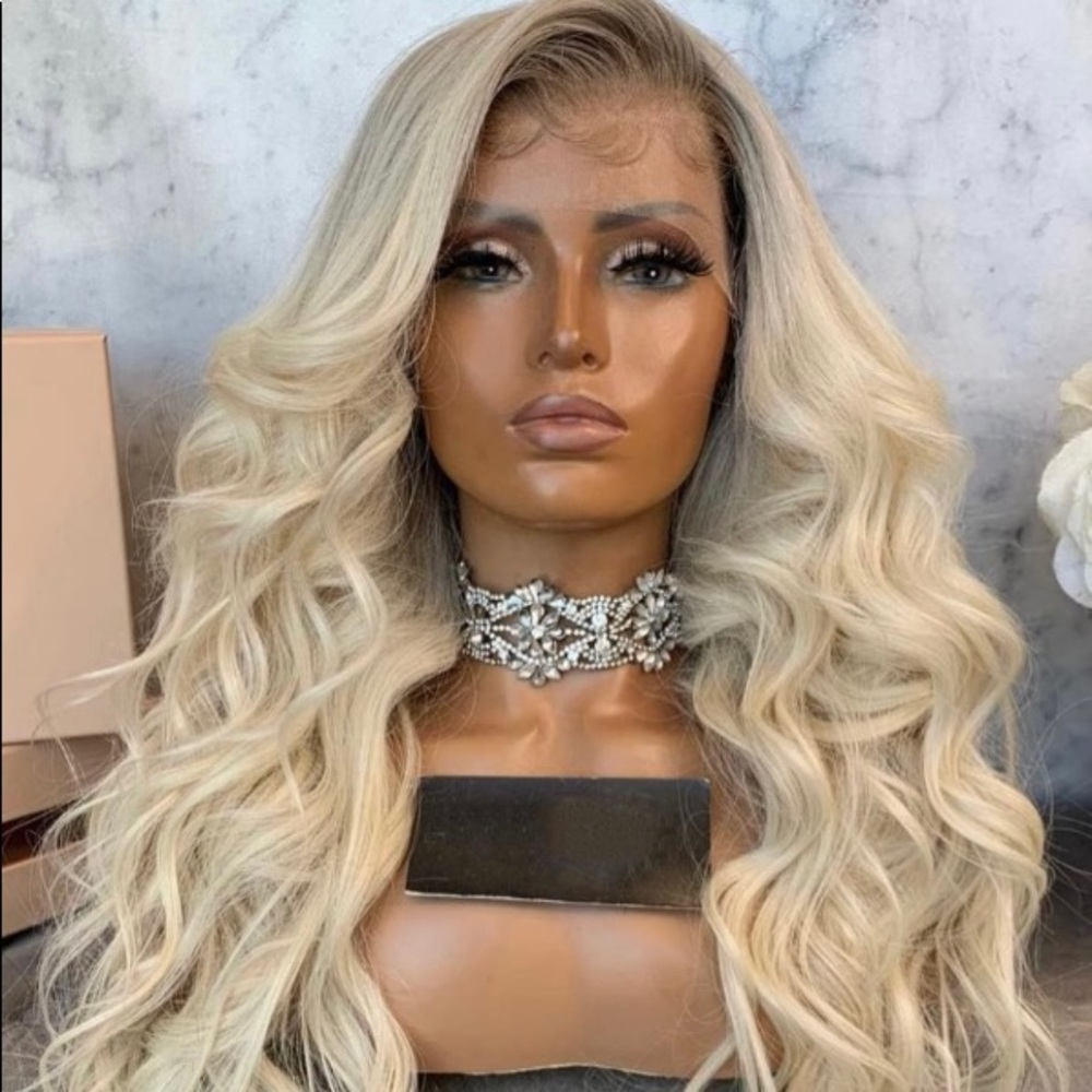 Blonde human hair wig never worn